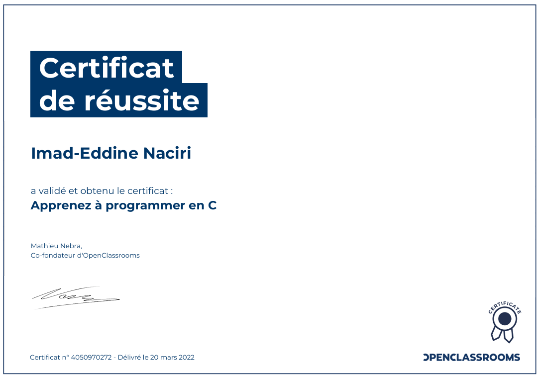 C Programming Certificate