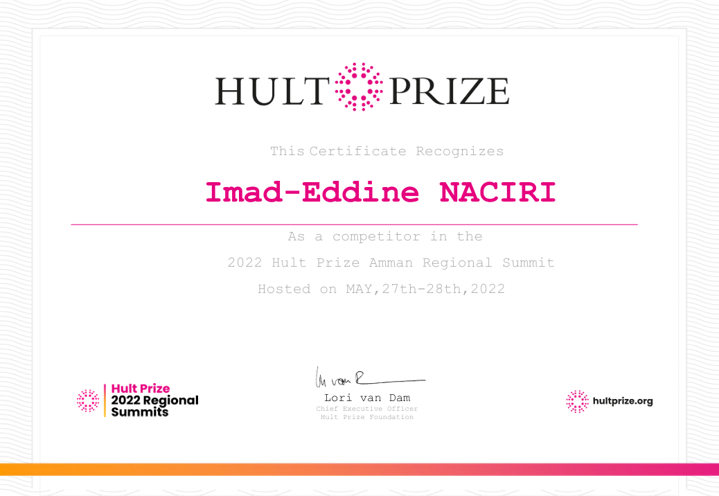 Hult Prize Certificate
